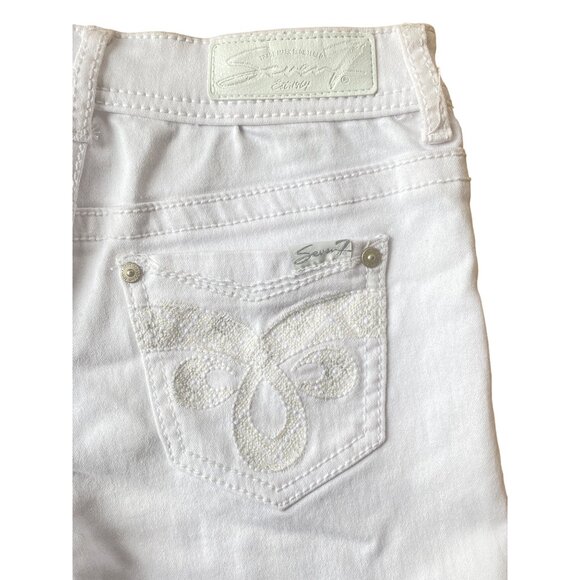 NWOT Seven7 Women's Size 4 Rolled Cuff White Denim Weekend Shorts MSRP$49 - Picture 5 of 8
